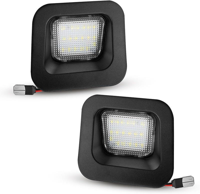 LESAUCE Full LED Clear Lens License Plate Light For 2003-2018 Dodge RAM 1500 2500 3500 Pickup Truck, 6000K Cool White, Tag Lamp Assembly Replacement，2PCS - Image 1